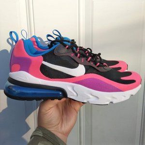 Nike Air Max 270 React Pink Purple Blue Sneakers Shoes 6 Youth Womens 7.5